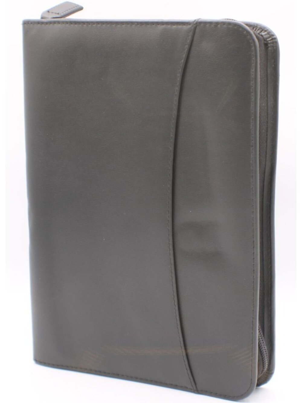 PlanAhead Black Zip Leather Organizer Planner Ring Binder Card Slots Inserts